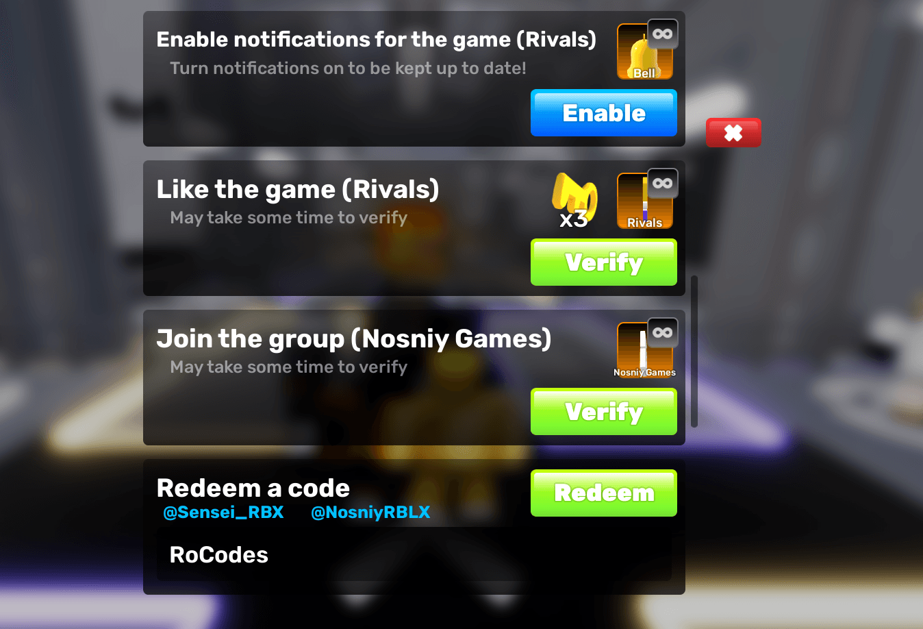Roblox Rivals Codes February 2026 RoCodes 1324 Roblox Rivals Codes Redeem 